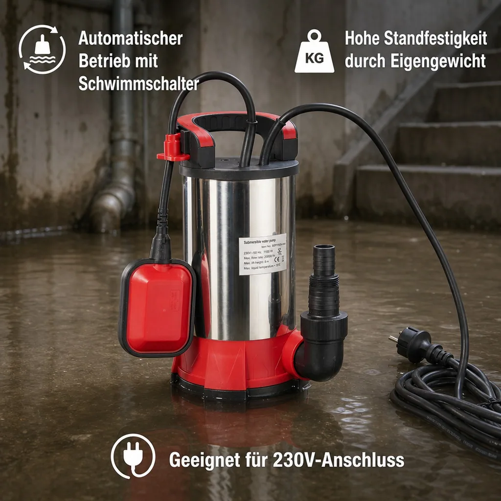 Schmutzwasser-Tauchpumpe "STPK1100", 1100 Watt