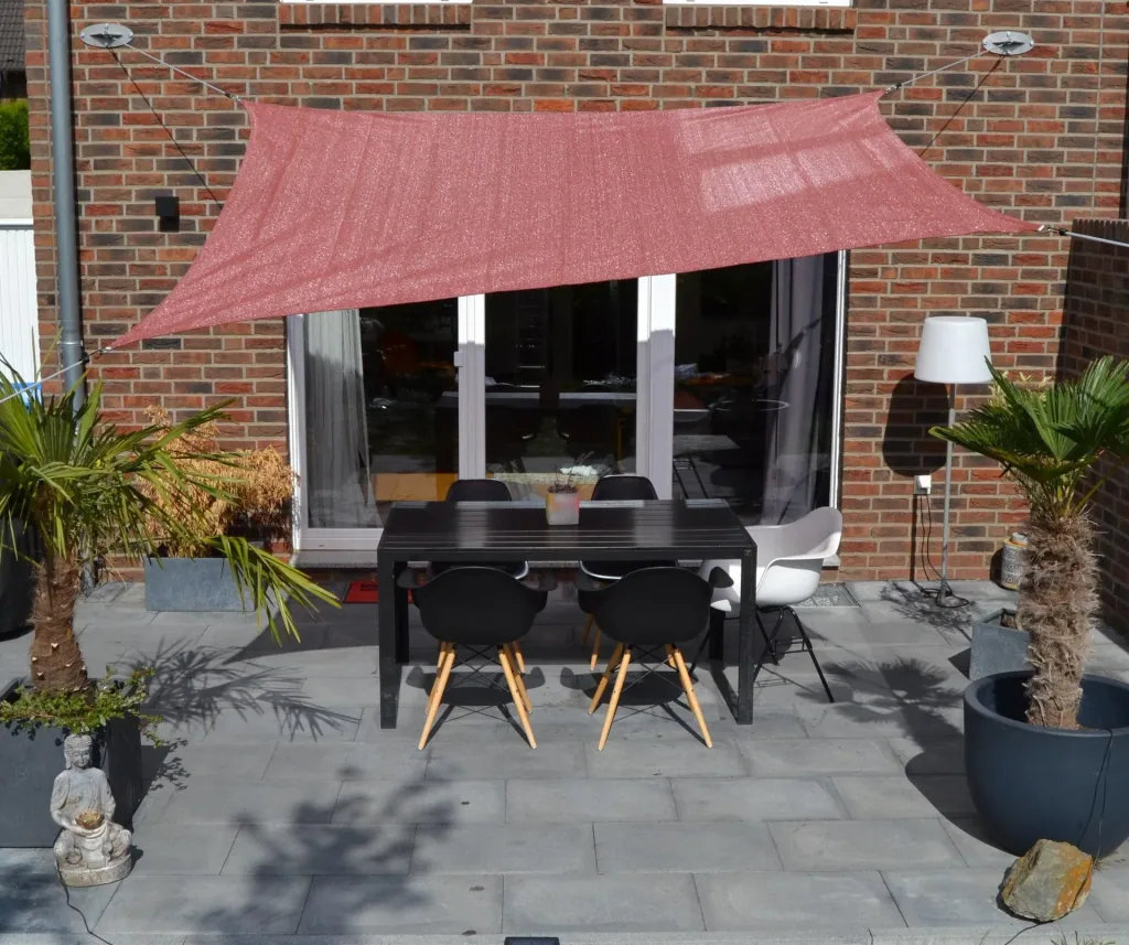 Viereck-Sonnensegel HDPE terracotta 250 x 300cm