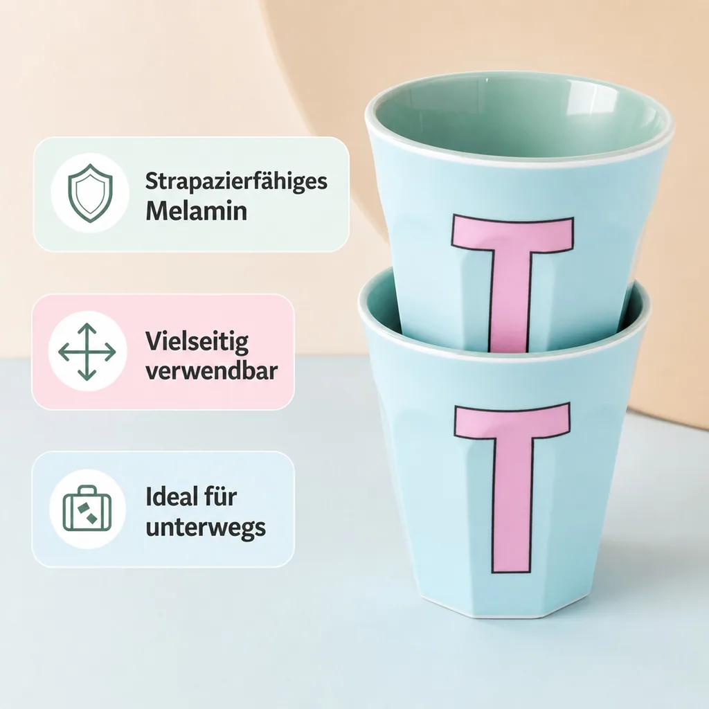 RICE Becher - T, 250 ml, Melamine, Farbe: Minze