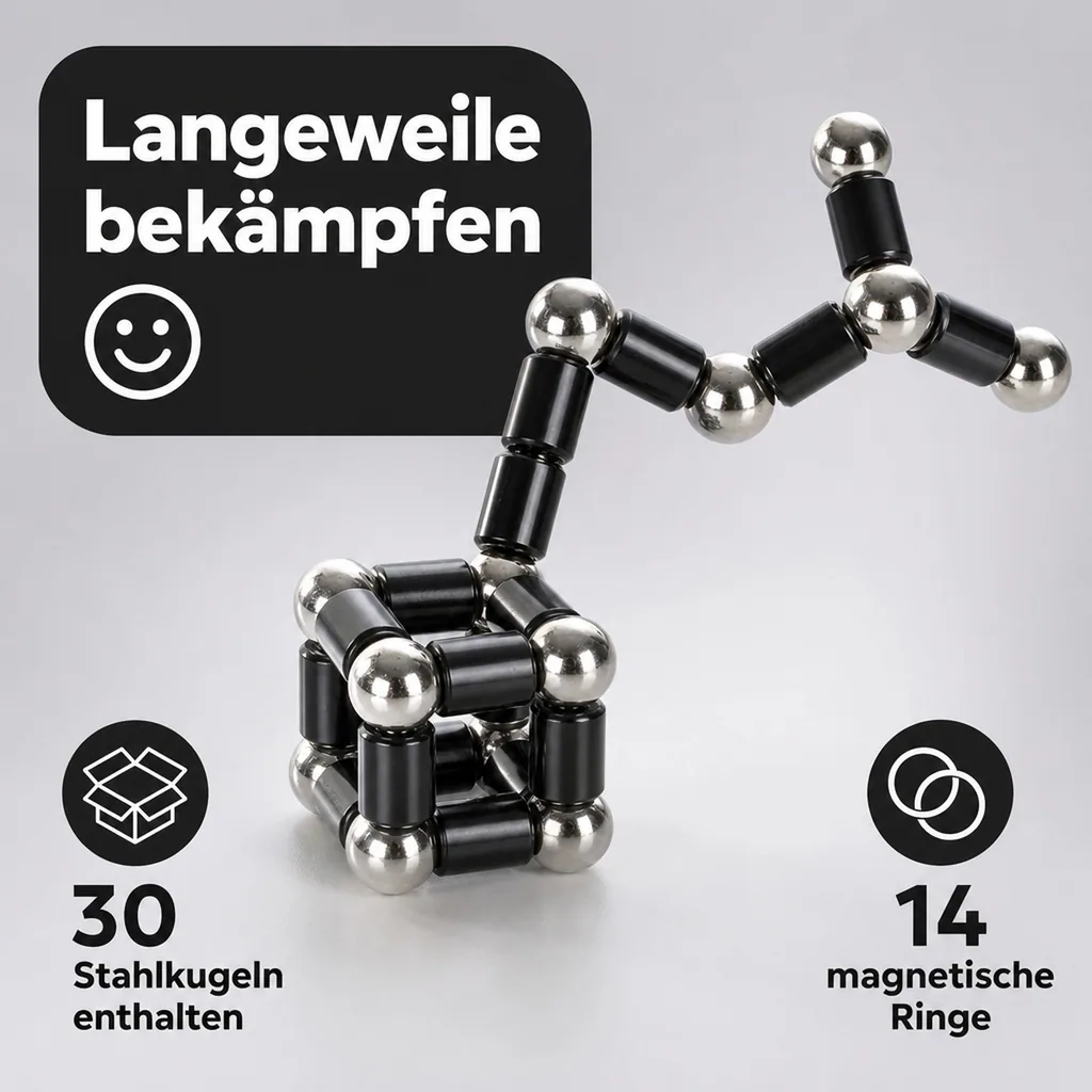 Magnetischer Kugelschreiber in der Farbe: schwarz