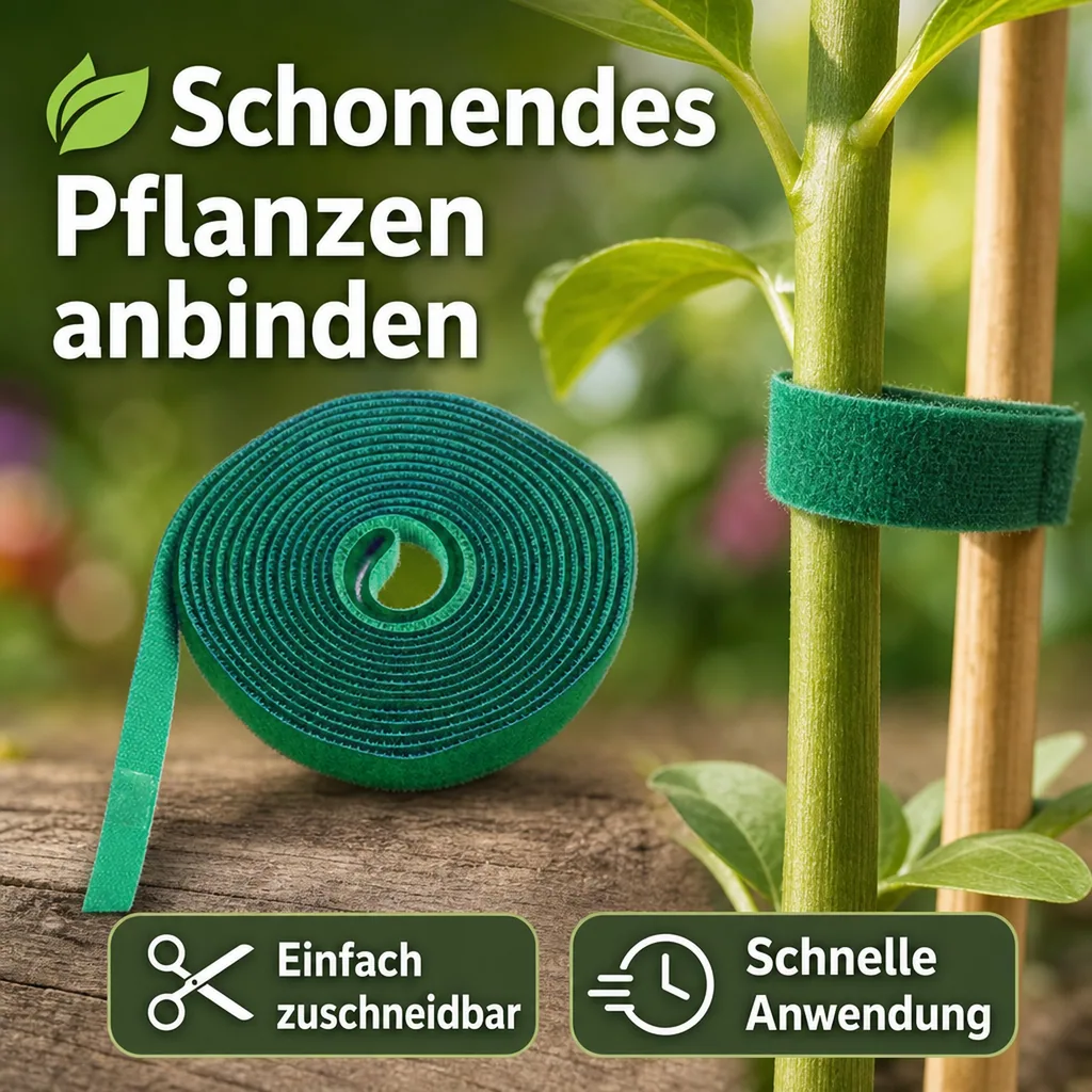 Pflanzenbinder-Klettband, 5 m, grün