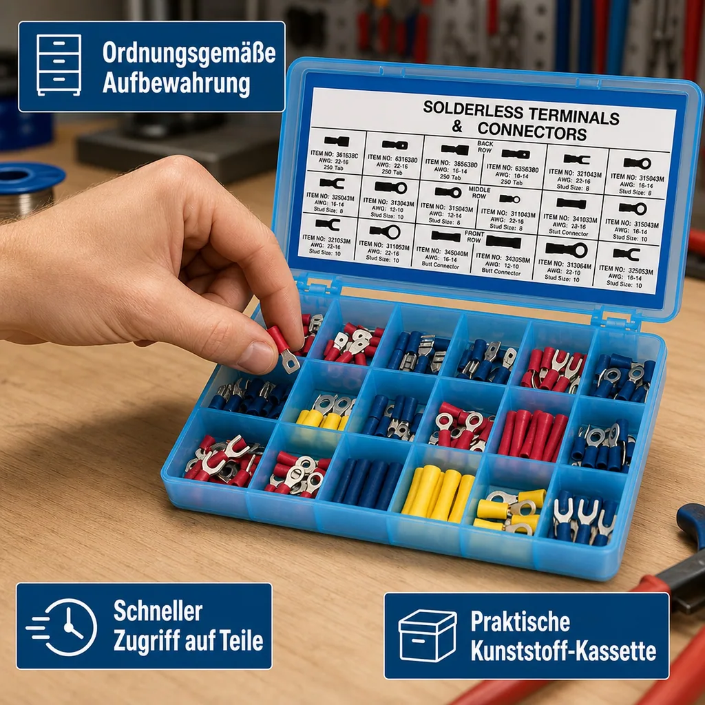 Flachstecker und Kabelverbinder-Sortiment 175-teilig