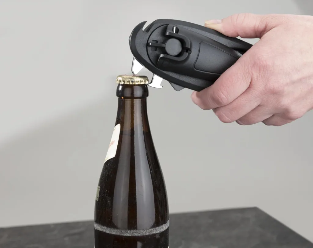 6 in 1 Multi-Öffner für Deckel, Dosen und Flaschen, Schwarz