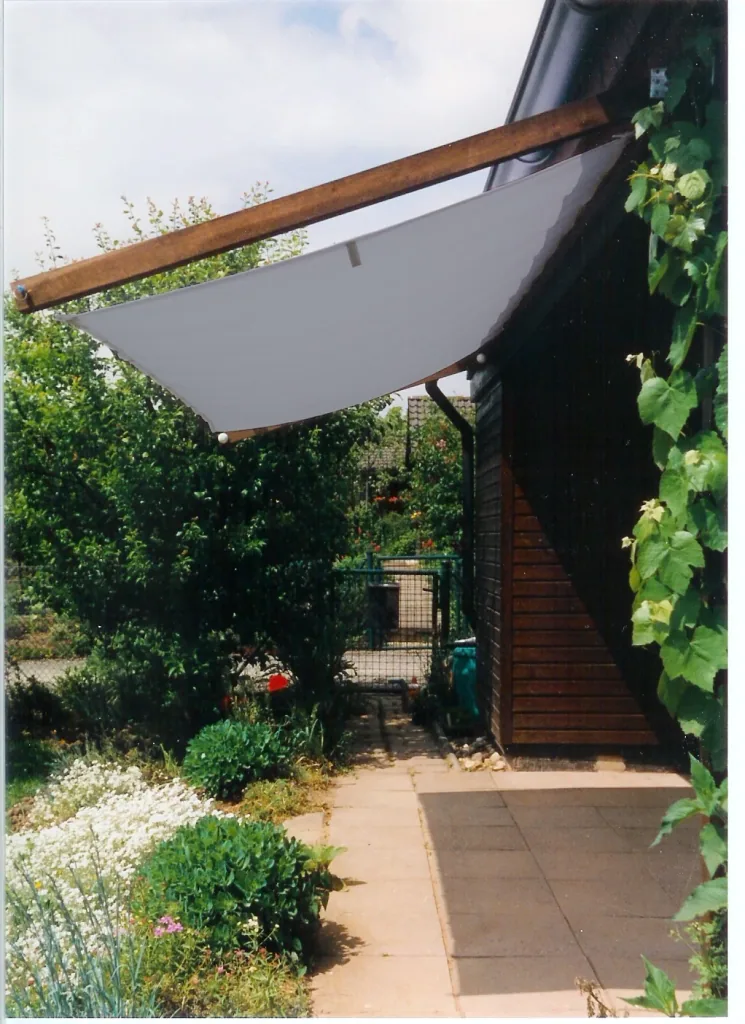 Seilspann-Sonnensegel silbergrau  330 x 140cm