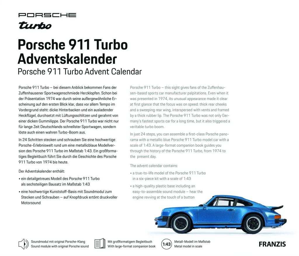 Porsche 911 Turbo Adventskalender 2024