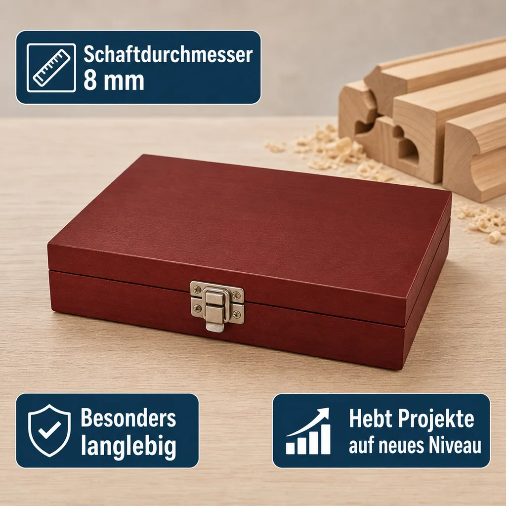 Fräser Satz mit 3 Schneidflächen, 12-teilig, Schaftlänge 42 mm