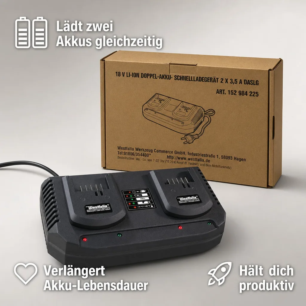 Doppel-Schnellladegerät 3,5 A DASLG 18 V
