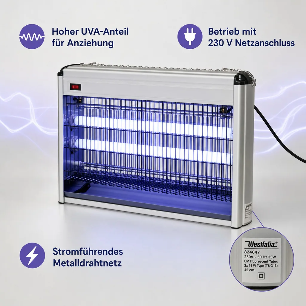 Elektrischer Fliegenvernichter ECO mit 2 x 15 Watt Röhren
