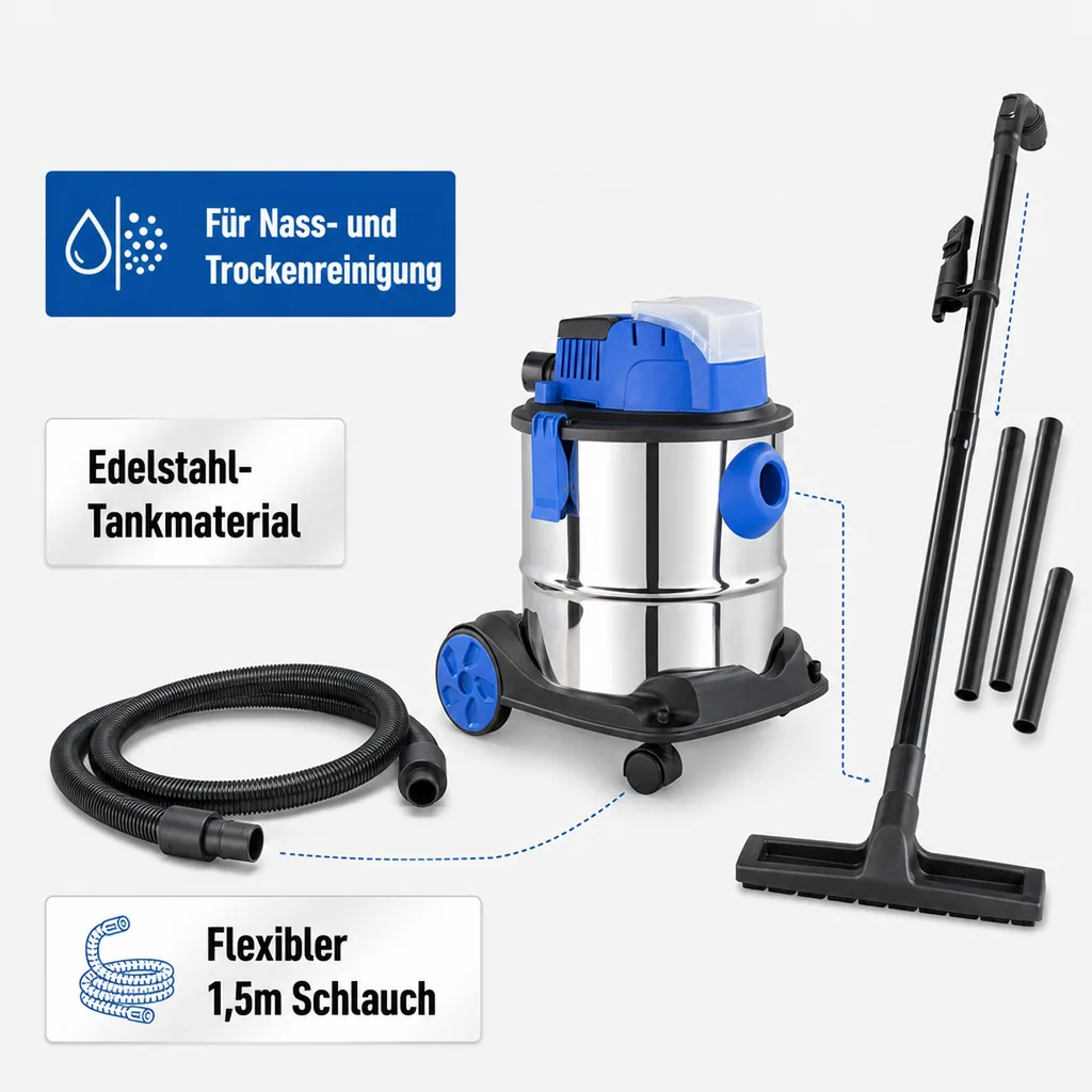 18 V Nass/Trockensauger WNTS, ohne Akku und Ladegerät