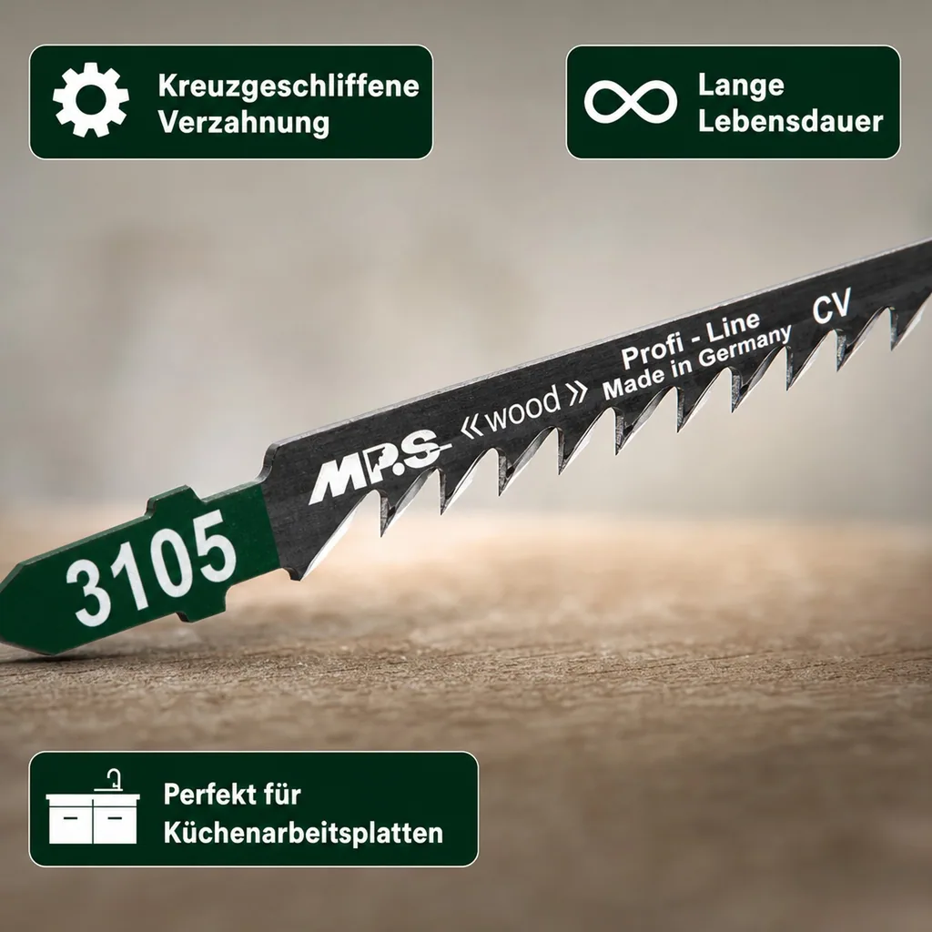 CV-Stichsägeblatt kreuzgeschliffen und geschränkt, GL 100/VL 75 mm, ZT 4,0 mm/6TPI, 5er Pack