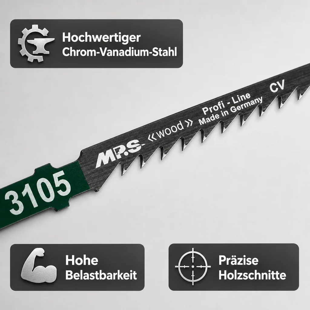 CV-Stichsägeblatt kreuzgeschliffen und geschränkt, GL 100/VL 75 mm, ZT 4,0 mm/6TPI, 5er Pack