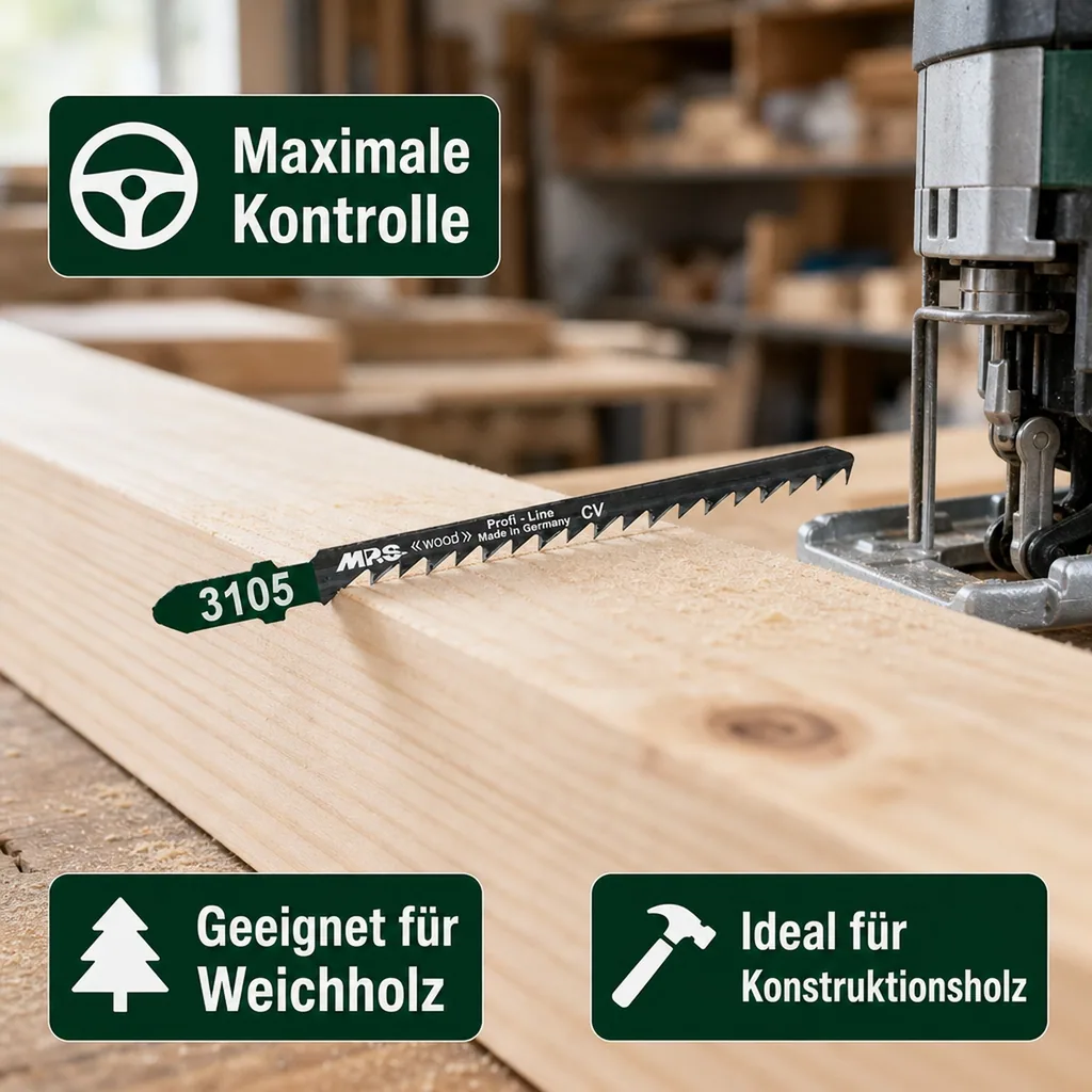 CV-Stichsägeblatt kreuzgeschliffen und geschränkt, GL 100/VL 75 mm, ZT 4,0 mm/6TPI, 5er Pack