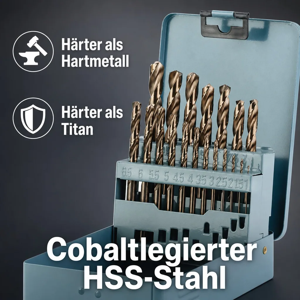 HSS Cobalt Bohrer Satz 19-teilig