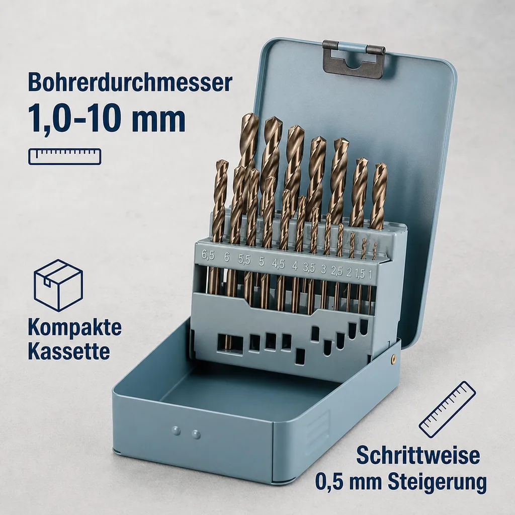 HSS Cobalt Bohrer Satz 19-teilig