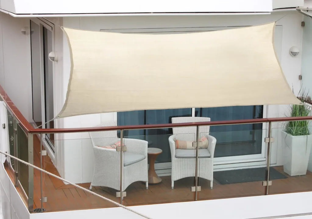 Balkon-Sonnensegel Rechteck elfenbein 270 x 140cm