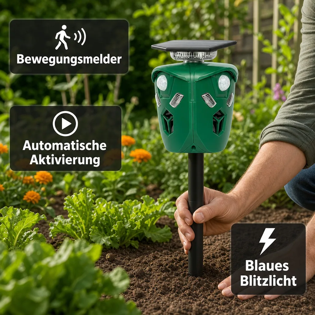Tierschreck mit Ultraschall + Blitzlicht "360"