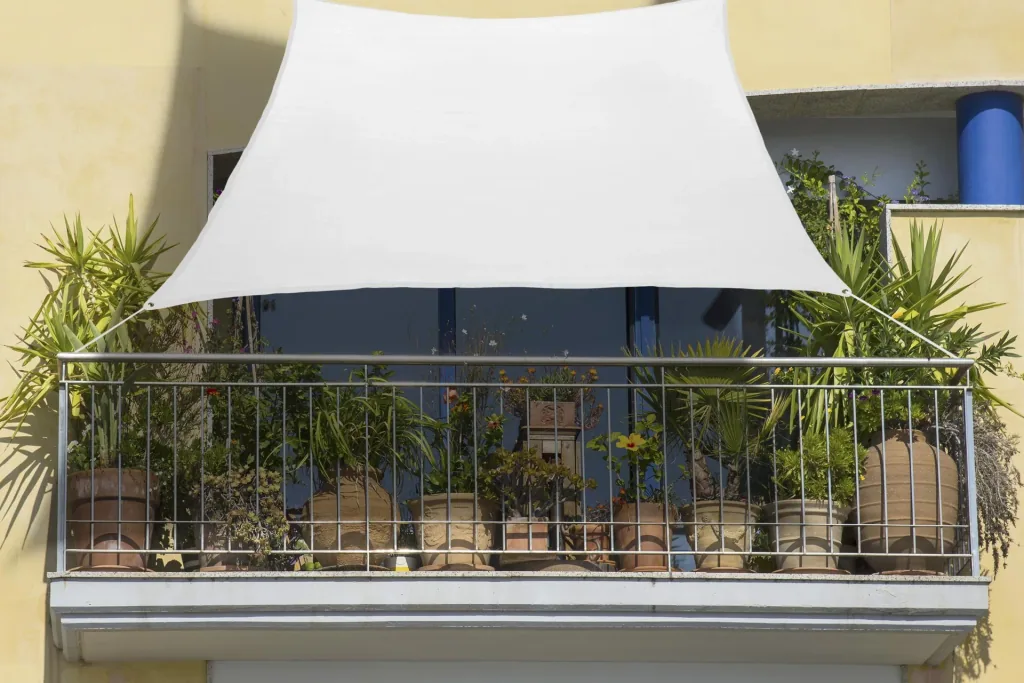 Balkon-Sonnensegel Rechteck weiss 270 x 140cm
