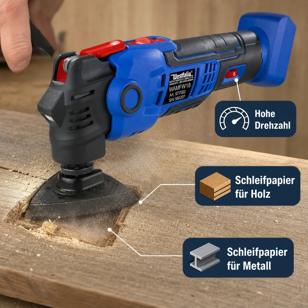 Akku Multifunktionswerkzeug 18 Volt Li-Ion WAMFW18 - ohne Akku und Ladegerät