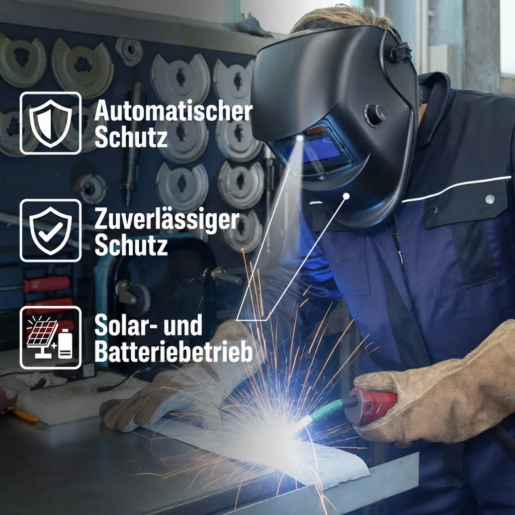 Automatik Schweißhelm mit Zusatz LED
