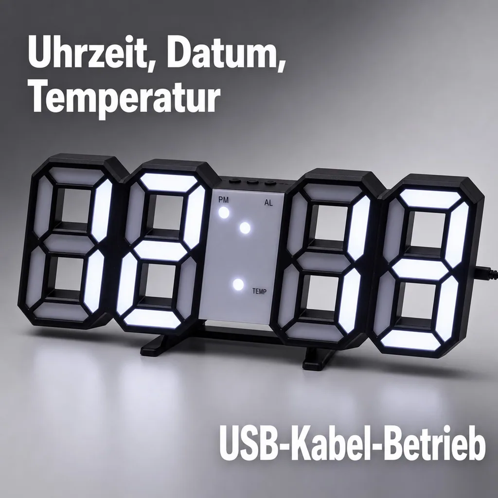 3D LED-Uhr