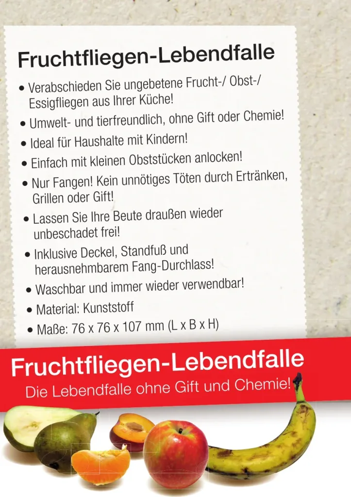 Fruchtfliegenfalle - Lebendfalle