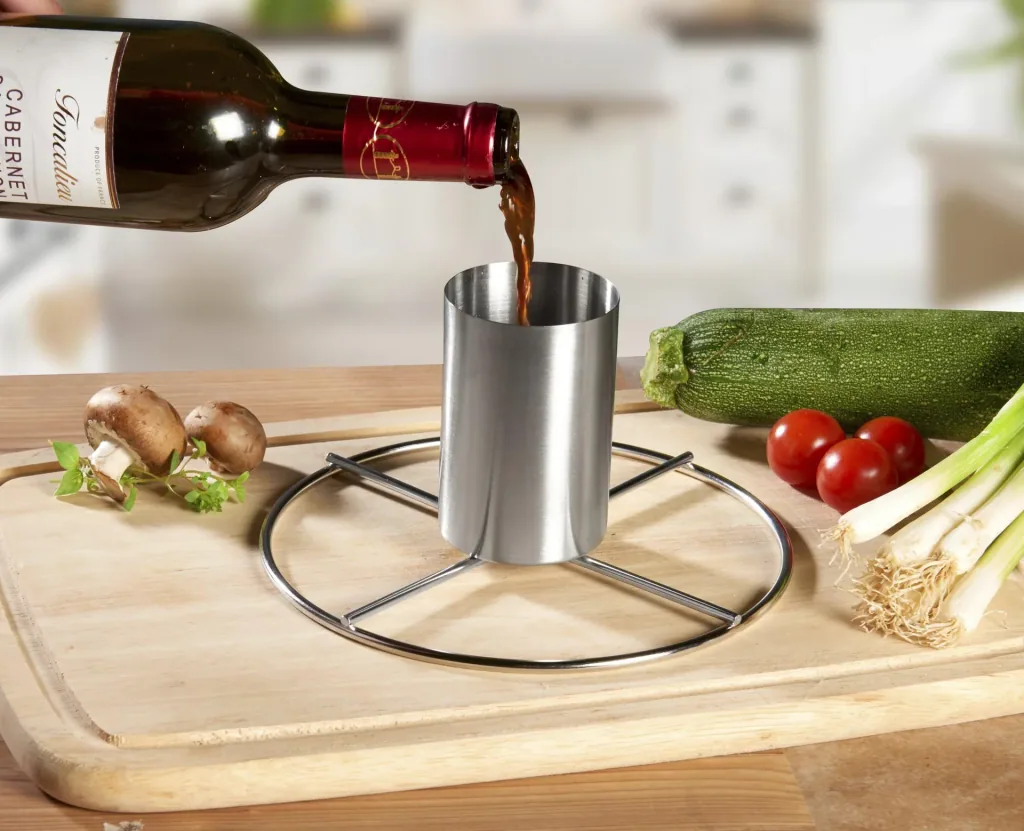 Grill-Hähnchenhalter mit Aromabehälter, Edelstahl