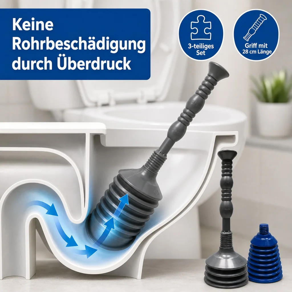 Rohrfrei-Profi, Rohrfrei-Pumpe, 3-teilig