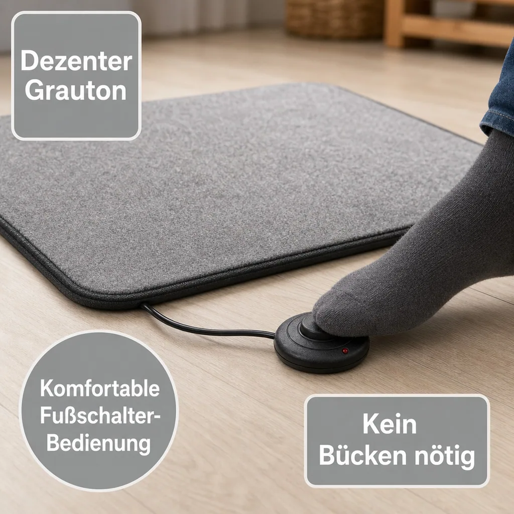Heizteppich mit Fußschalter