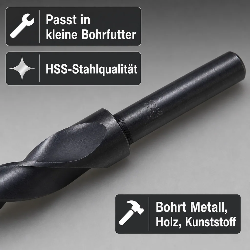 Spiralbohrer Satz mit abgedrehtem Schaft 8-teilig