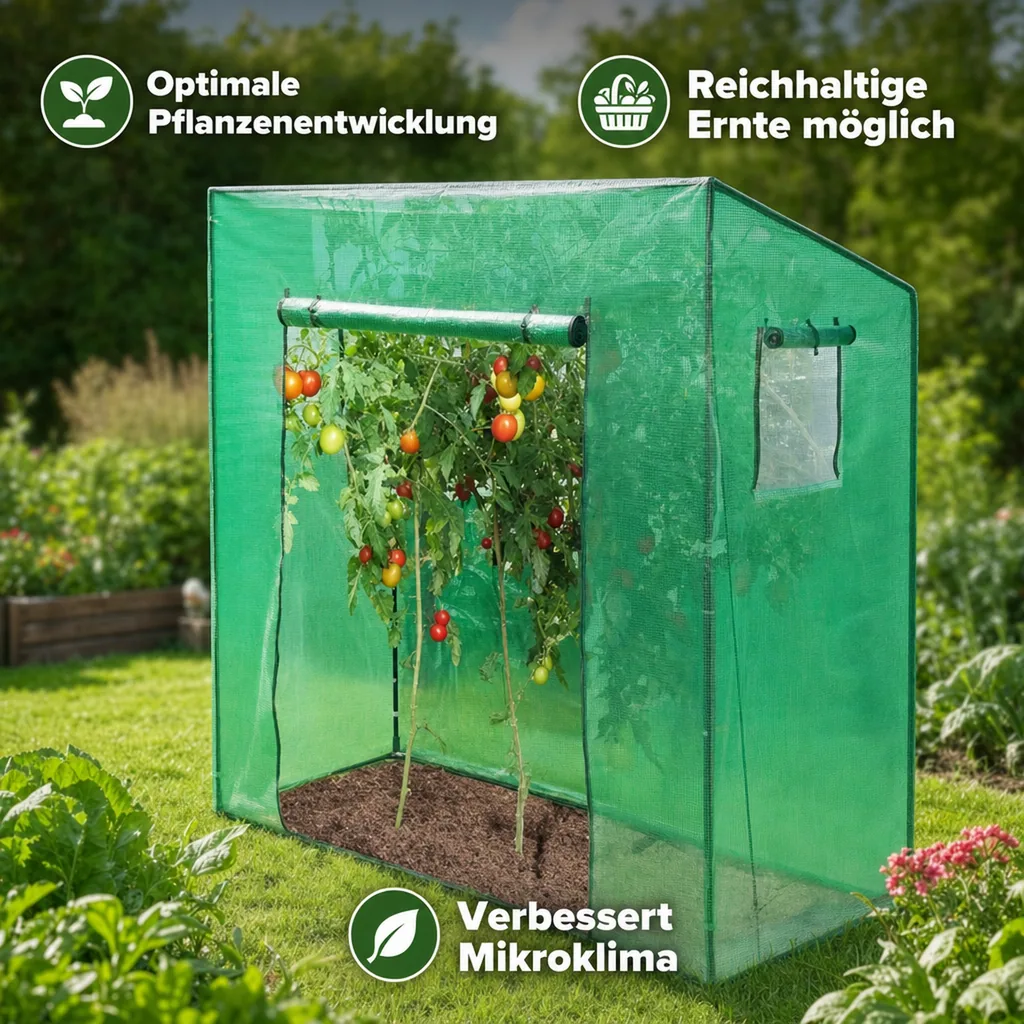 Tomaten Gewächshaus "Groß", ca. 200 x 77 x 170 cm, LxBxH
