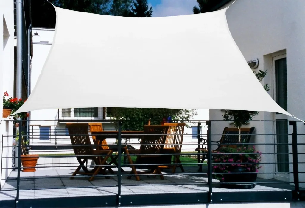 Balkon-Sonnensegel  HDPE creme weiss 270 x 140cm