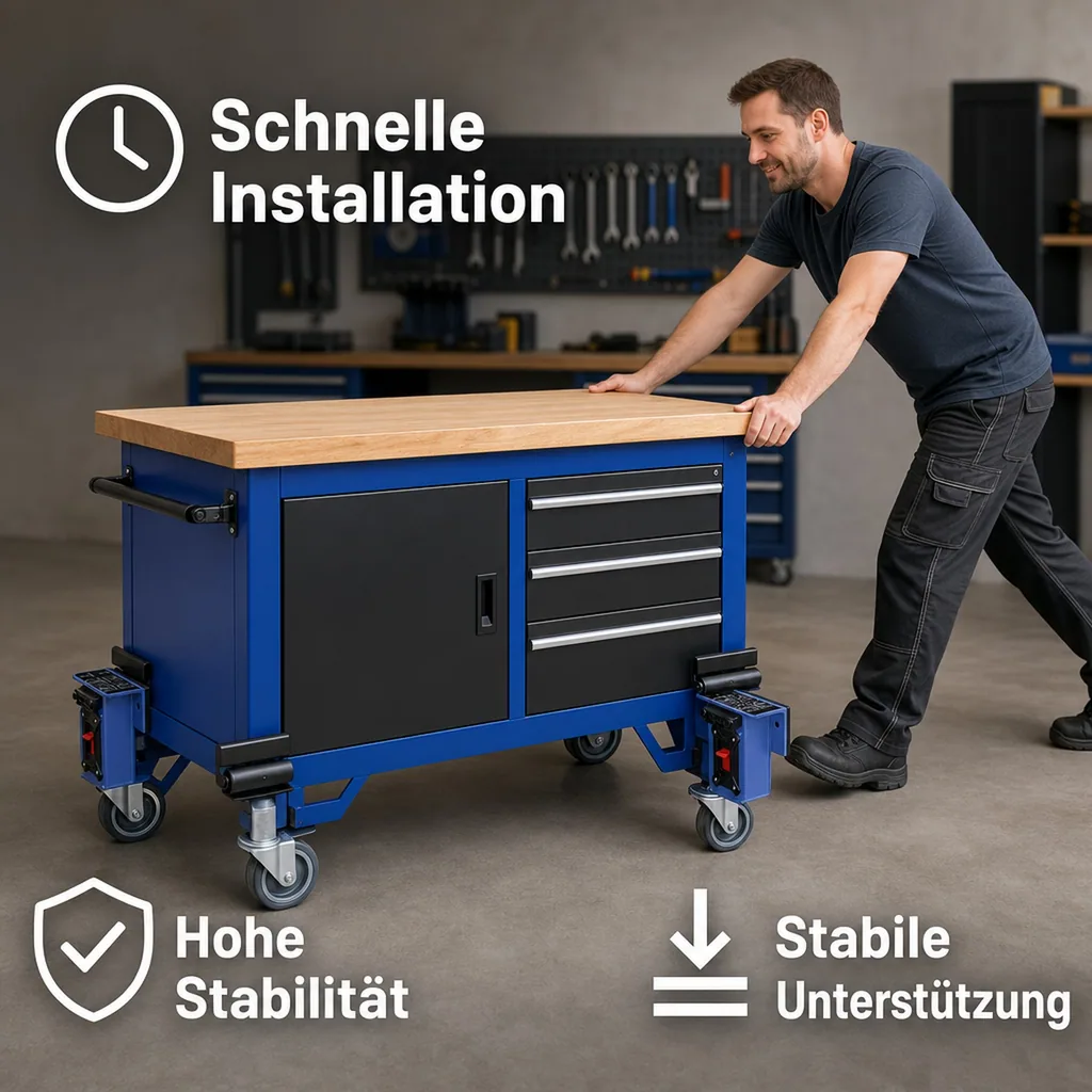Laufrollenführung für Mobile Werkbank