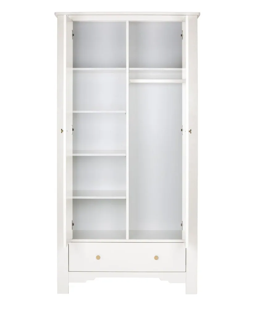 Montmartre Kleiderschrank, Babyschrank, Kinderschränk - 104 x 52 x 200 cm, Farbe: weiss