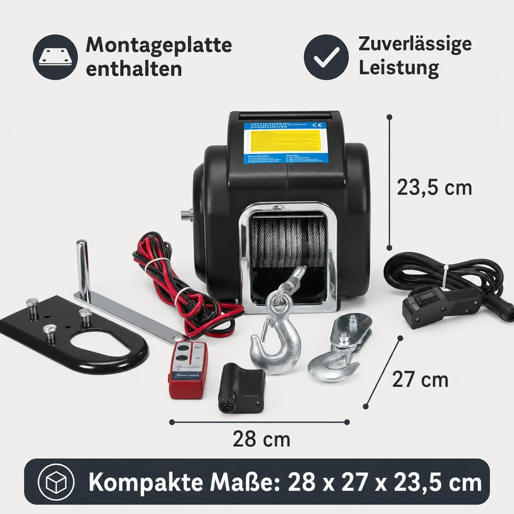 Tragbare Motor-Seilwinde, 6800 kg mit Funkfernbedienung