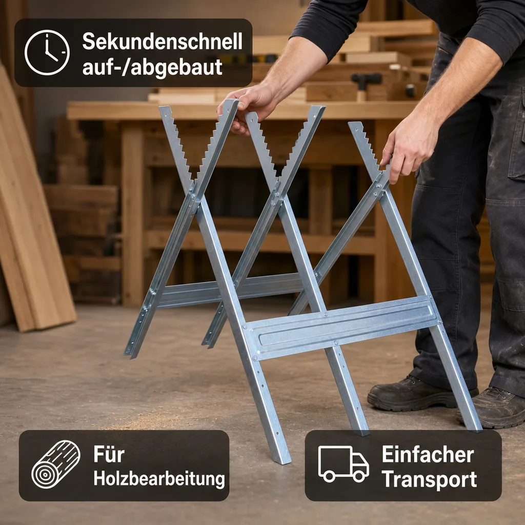 Klappbarer Holzsägebock
