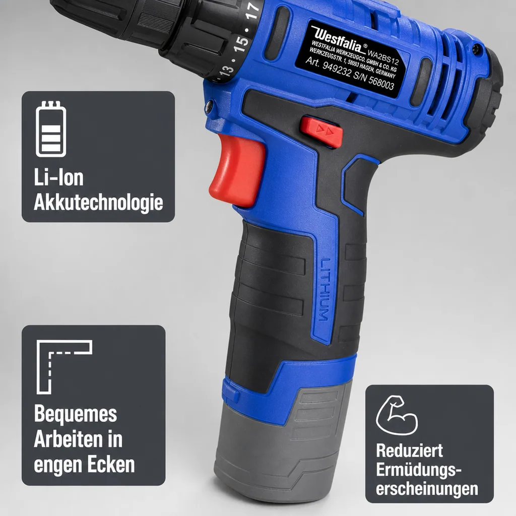 Akku-Bohrschrauber 2-Gang 12 Volt WA2BS12 (ohne Akku und Ladegerät)