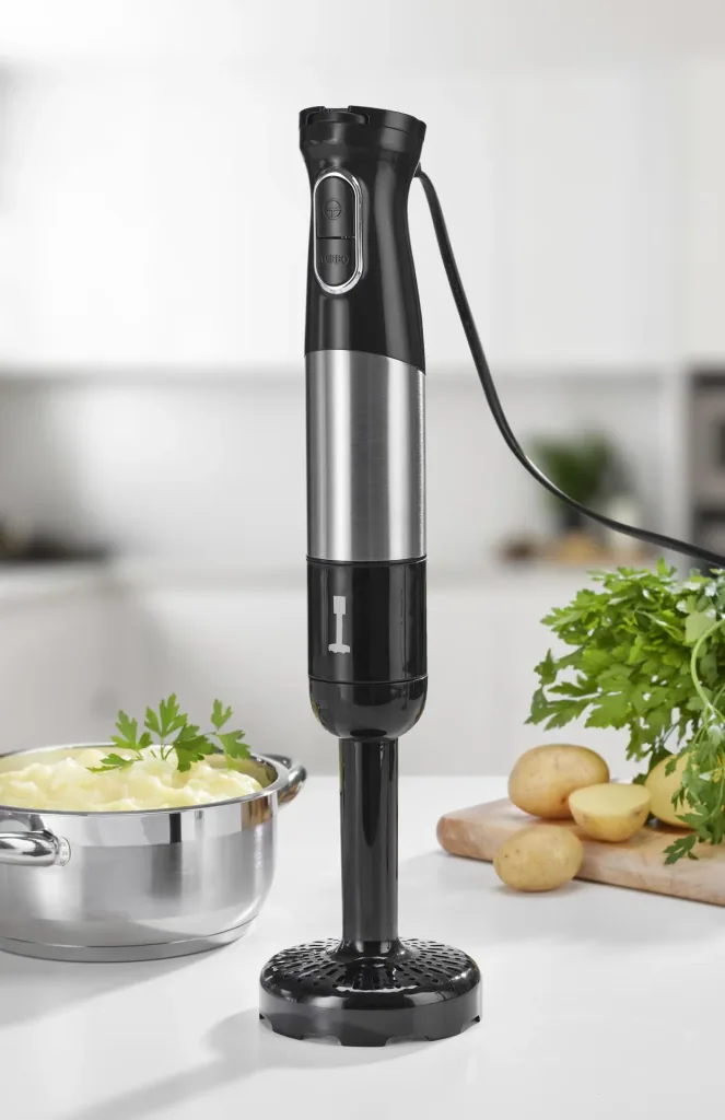 Power Stabmixer-Set 1500 Watt Edelstahl, inklusive Rührbecher & Rührbesen