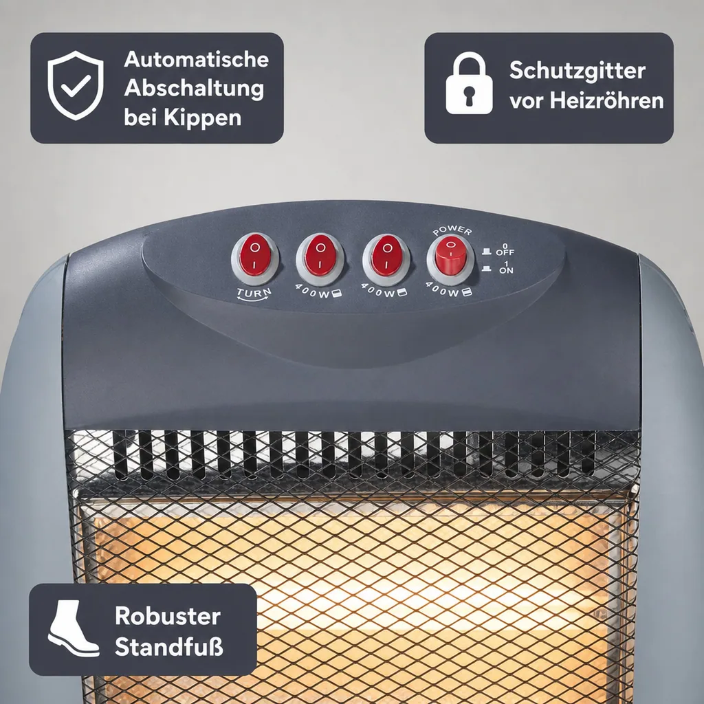 Halogen Heizgerät, 3 Stufen