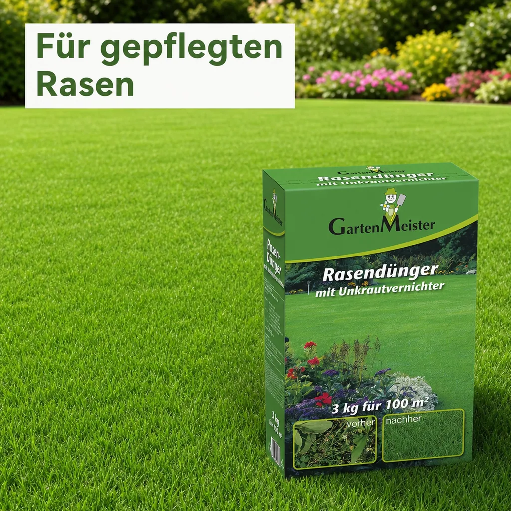 Rasendünger mit Unkrautvernichter, 3 kg für ca. 110 m²