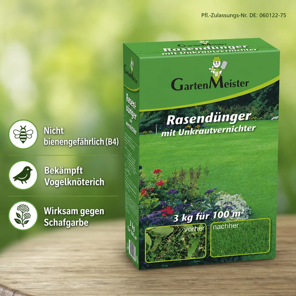Rasendünger mit Unkrautvernichter, 3 kg für ca. 110 m²