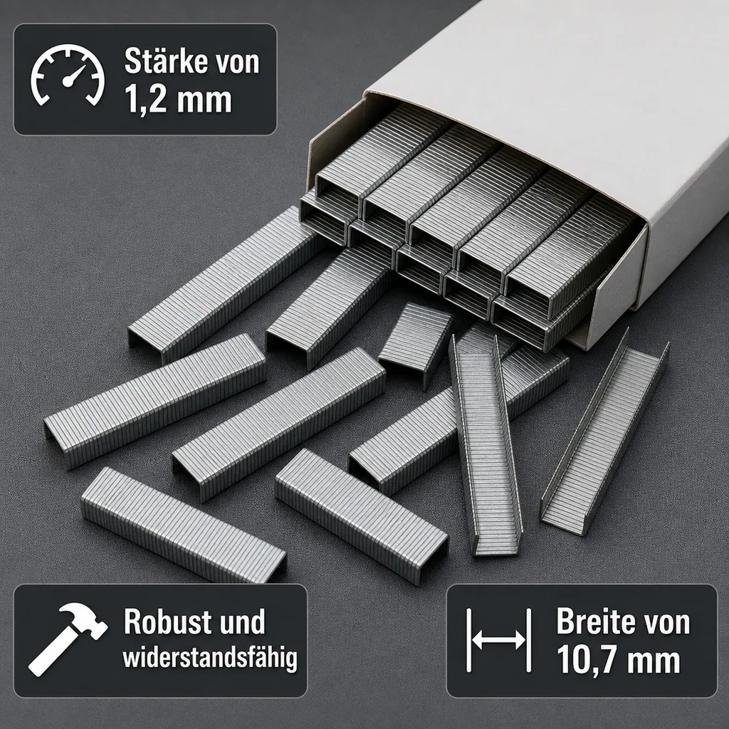 6 mm Flachdraht Tacker Klammern, 1.000 Stärke, 1,2 mm