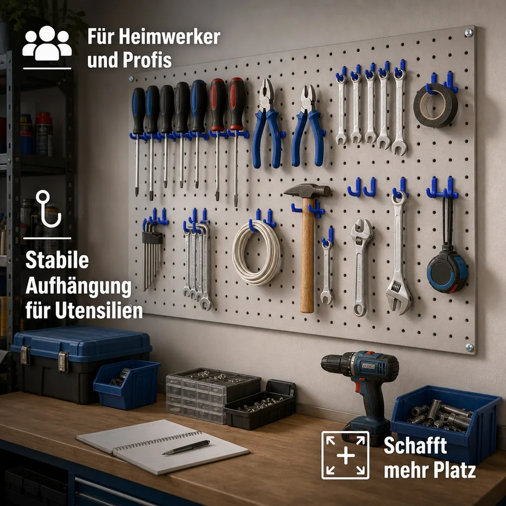 Hakensortiment 24-teilig für Lochwände