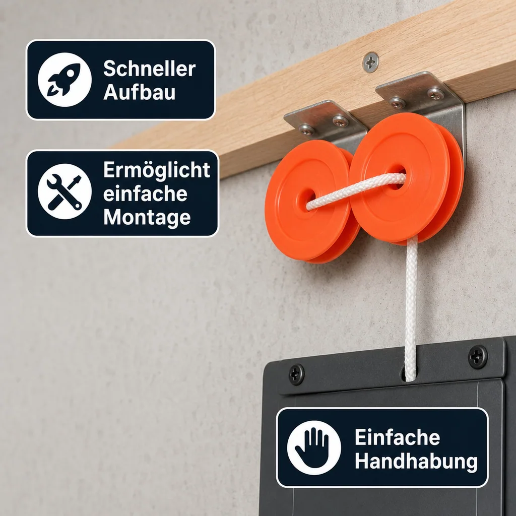 Umlenkrollen für automatische Hühnertür, 4er Set