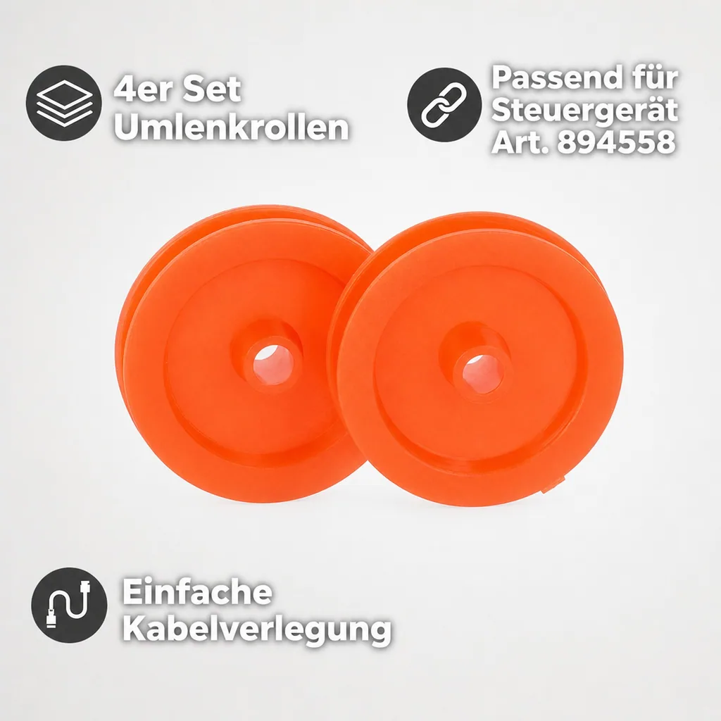 Umlenkrollen für automatische Hühnertür, 4er Set