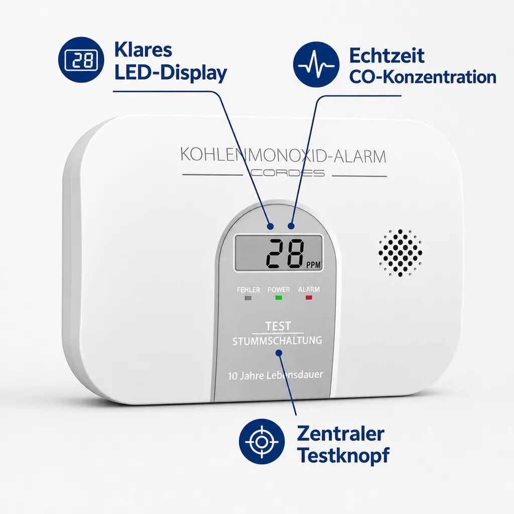 Kohlenmonoxidmelder CC-4100 mit LED Display
