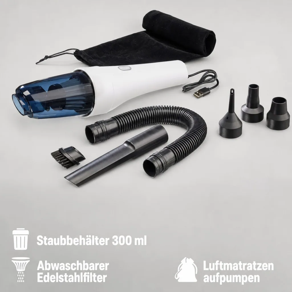 Akku Zyklon Handsauger Home & Car 12 Volt, 9-teilig