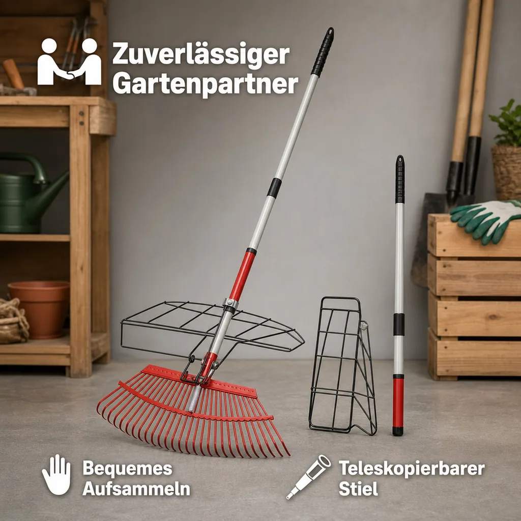 Universal-Rechen mit Greifer, 25 Zinken, teleskopierbar