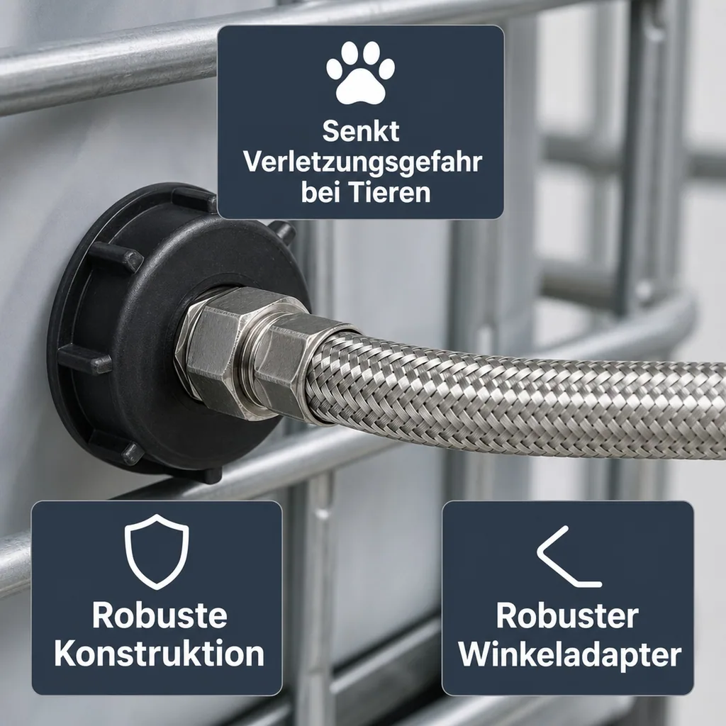 Anschlussset für IBC Behälter - mit flexiblen Panzerschlauch
