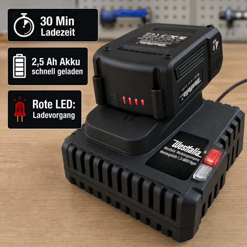 Li-Ion-Akku-Schnellladegerät 4 A, 18 Volt