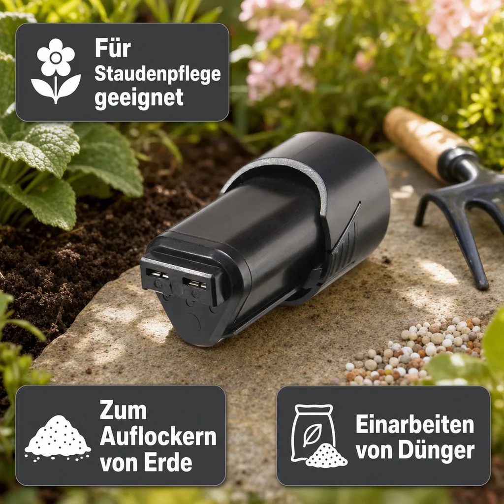 Ersatzakku zu Akku Gras- und Strauchschere 10,8 V u. X-Grubber Akku-Hand-Bodenhacke